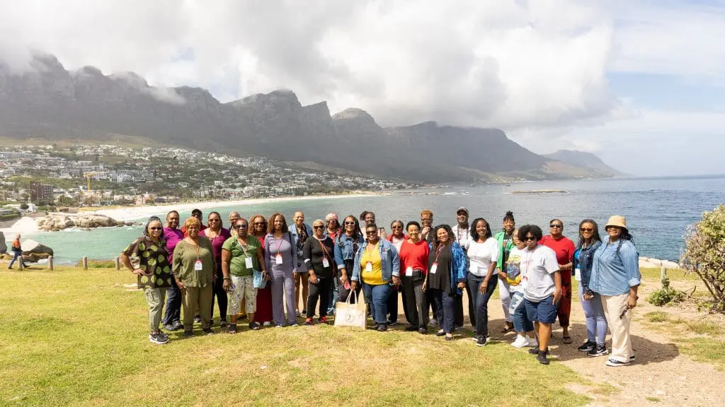 group of travel divas in south africa overlooking the cape