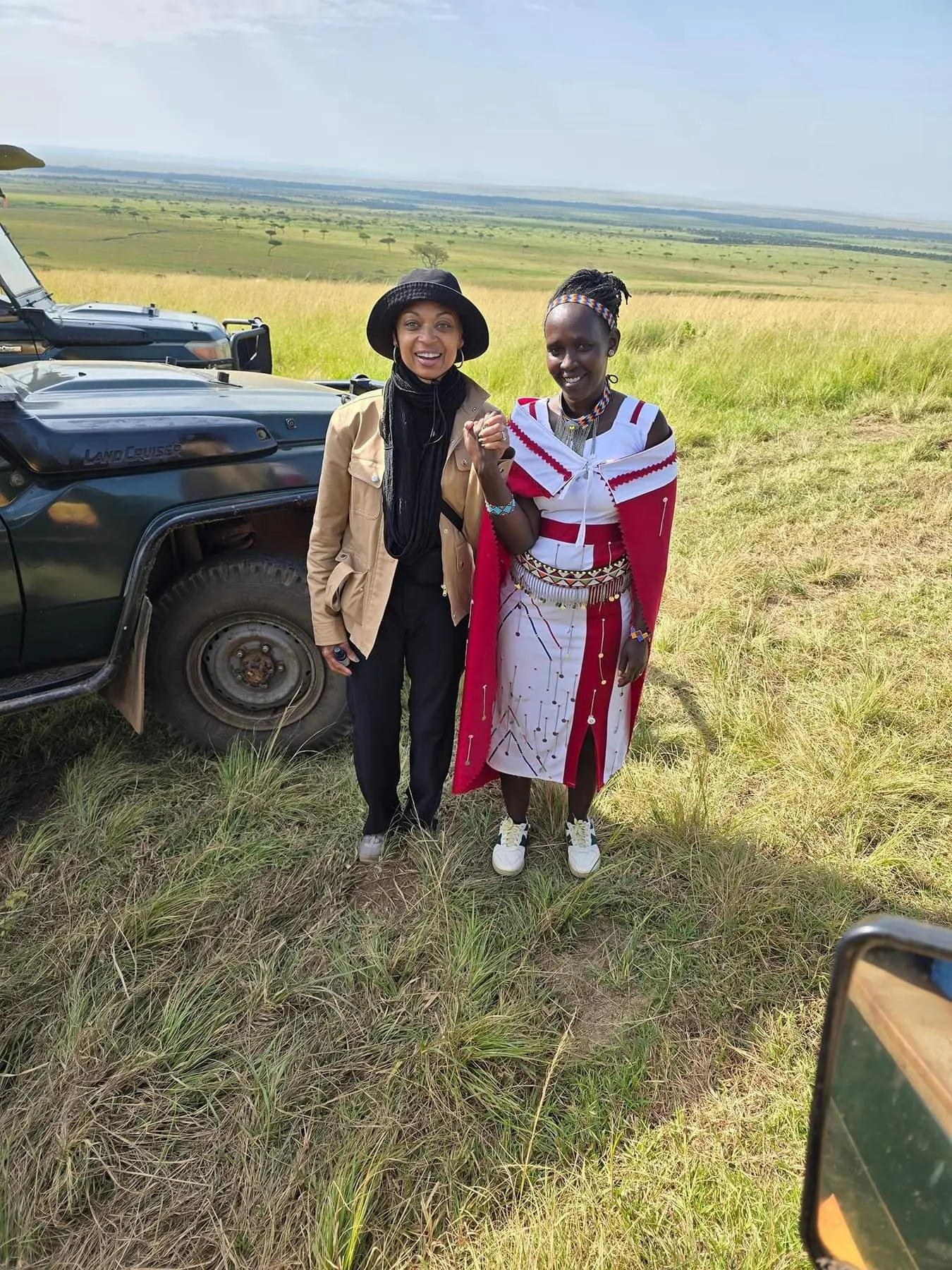 Travel Diva with local guide on Safari in Kenya