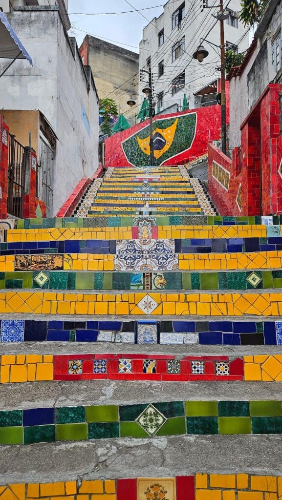 colorful mosaic steps in Rio de Janeiro Brazil