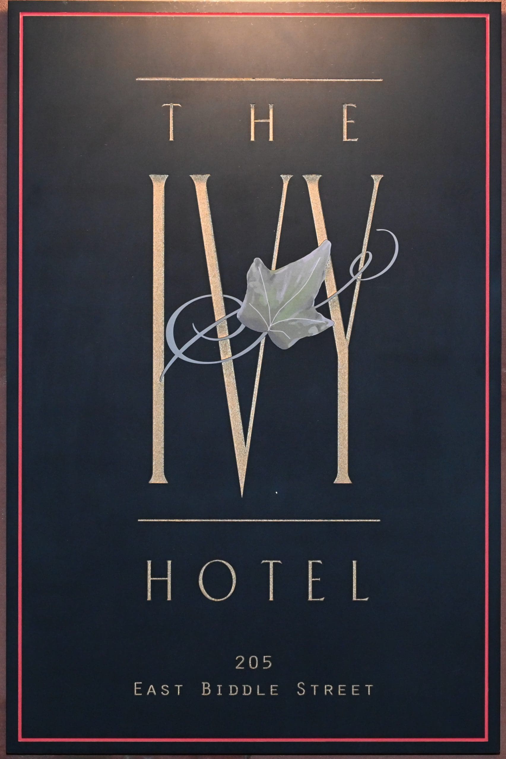 The Ivy Hotel signage - Baltimore MD