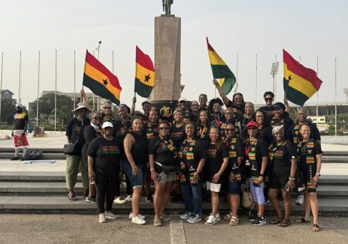 Group of Travel Divas with Ghanian flags